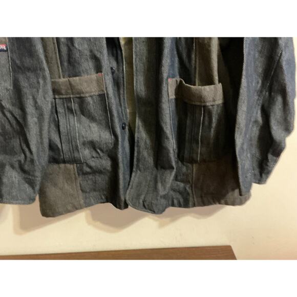 Willie Esco Denim blue heavy button down coat size XL - Picture 2 of 16